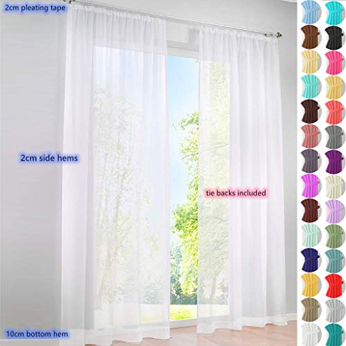Megachest gathering tape voile curtain(red, W 56" x L 90" (2 Panels) - Image 2