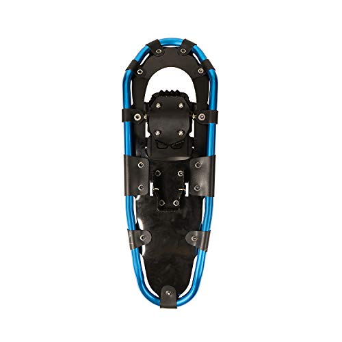 Winterial Lightweight Shasta Snowshoes - 25 Inch Aluminum Rolling Terrain Snow Shoes with Carry Bag and Adjustable Poles (Blue)