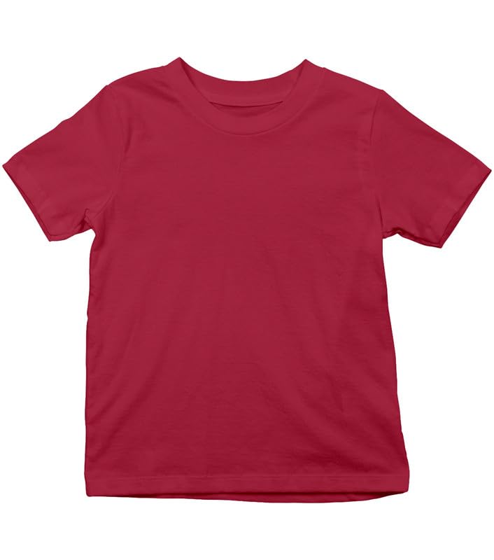 Image of XENOVAURBAN Kids Unisex Solid Round Neck Cotton T-Shirt - P