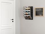 EasyPAG Uchwyt Ścienny na Dokumenty A4 5 Przedziały Metal Siatka,Wiszący Organizer na Dokumenty,Ścienny Stojak na Pocztę,Przechowywanie Czasopism do Biura & Domu,Czarny