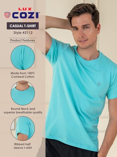 Image of Lux Cozi Men's Cotton Solid Regular Fit T-Shirt