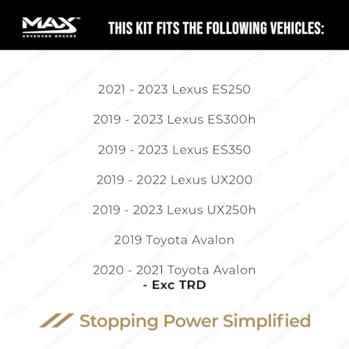 Image of MAX Advanced Brakes - Brake Kit For 2018-2023 Toyota Camry (XLE, XSE, Hybrid), Toyota Corolla Cross, Lexus UX, Lexus ES| Carbon Ceramic Brake and Rotor Kit Front and Rear| Cross-Drilled Brake Rotors