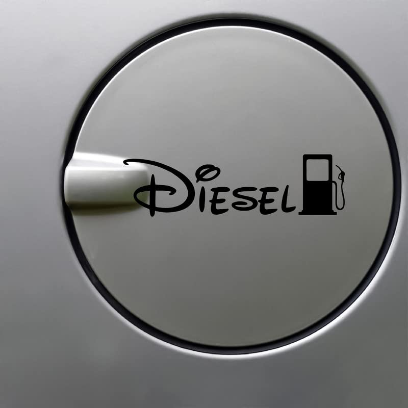 Dikoria Diesel Car Sticker for Fuel Tank, Waterproof Vinyl Sticker in Black Color, Size - 4 inch | Easy to Stick | Design-Fuel-Diesel_C11