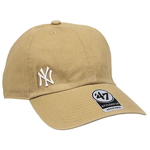47 フォーティーセブン クリーンナップ ローキャップ メンズ レディース ユニセックス ミニロゴ CLEAN UP MLB チビロゴ 帽子 キャップ ヤンキース カーキ