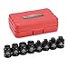 CASOMAN 8PCS 1/2-Inch Drive Pipe Plug Socket Set, Cr-Mo, SAE, Male/Female Set, 7/16