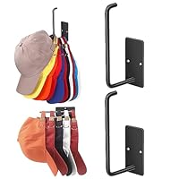 Letohoumia 2er Pack Helmhalterung - Edelstahl Kappenhalter Für Bis Zu 30 Caps An Wand Oder Tür