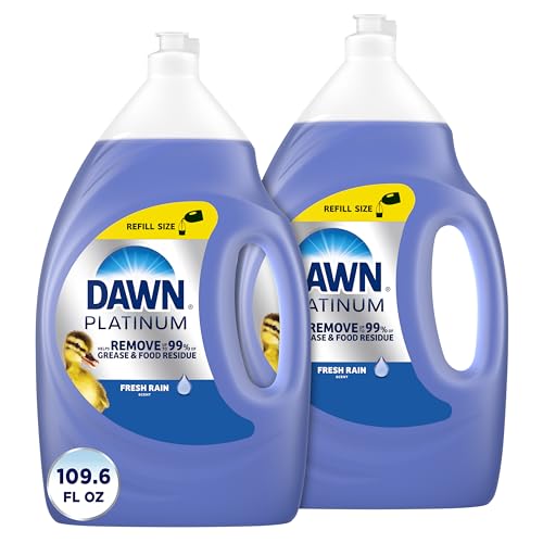 Dawn Platinum Dish Soap Liquid, Dishwashing Liquid, Grease Removal, Fresh Rain, 2×54.8oz Bundle