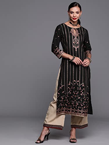 Image of INDO ERA Women's Cotton Straight Fit Straight Printed Kurta (KT4BK8344)