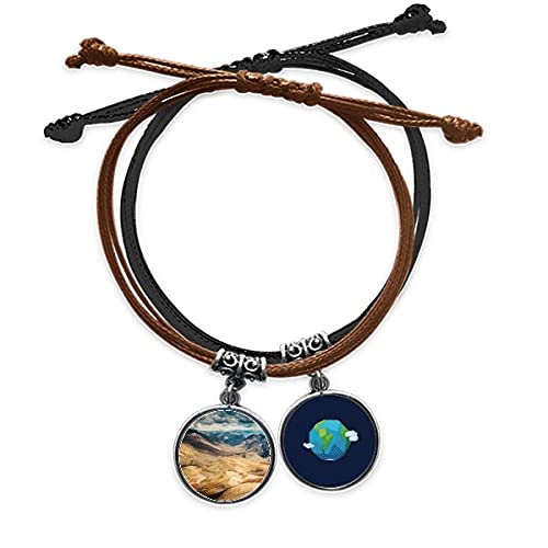 Pulsera de cuero tierra montaña y desierto para accesorios de moda casual outdoor