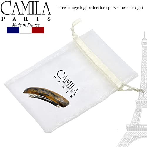 Camila Paris CP3334 Grampo de cabelo francês para meninas, dourado, fecho de metal emborrachado, pre