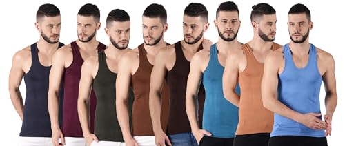 Image of Dollar Lehar Men Combed Cotton Round Neck Vest -Colour May Vary