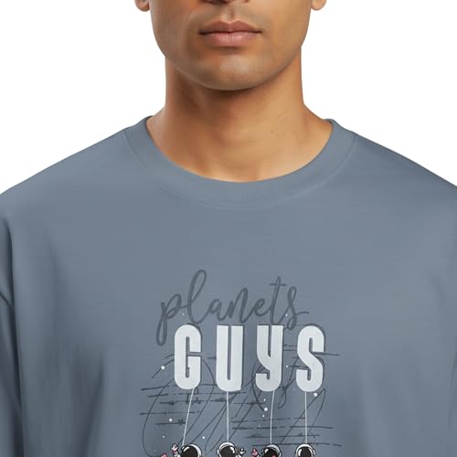 Image of VONIX Men's Cotton Oversized T-Shirt | Premium Soft Fabric | Relaxed Fit Half Sleeve Tee | Quick-Dry, Fade-Free, Durable Casual Use Top