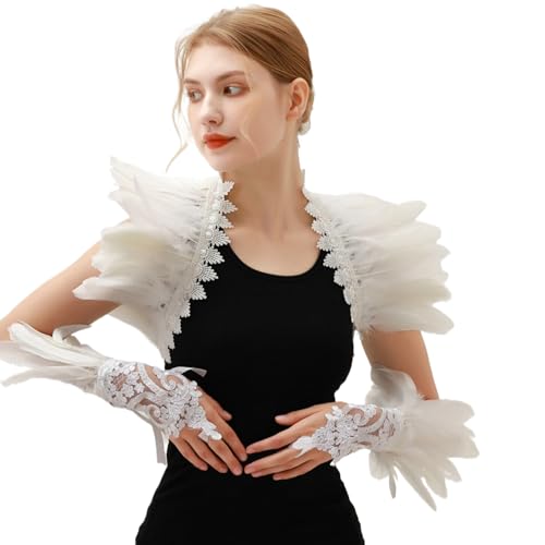 Women's Feather Cape Lace Shawl Maleficent Witch Costumes Cosplay Apparel for Party Carnival Halloween3