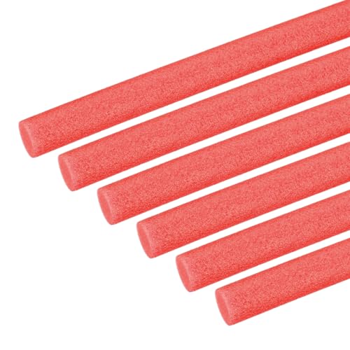PATIKIL Backer Rod 13/16 in x 3.3 Ft, 6 Pcs Foam Rod Caulk Saver Expansion Joint Filler Rope Weather Strip Foam Noodle for Gaps Concrete Crack Filling DIY Craft (20mm Dia), Red