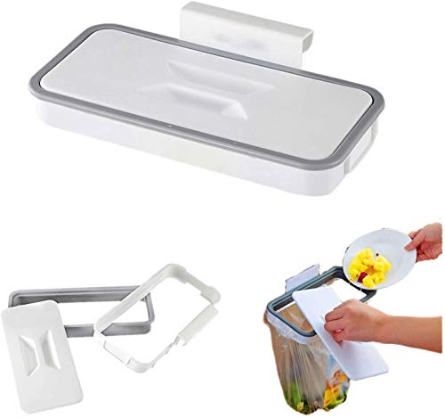 LLC Integral Garbage Bag Holder Kitchen Cupboard Hanging Garbage Bag Trash Can Waste Garbage Bin Rack Holder Kitchen Tools Kitchen Supplies Garbage Storage Rack Can with Lid