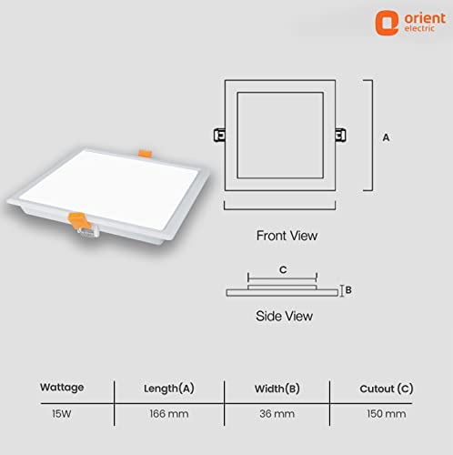 Image of Orient Electric Moodlight Square Recess Panel 15W, 3CCT (Pack of 1)