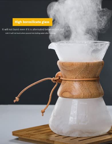 Image of The Gentleman Pour Over Coffee Maker | Glass V60 Coffee Dripper | Clasic Design | Use with Conical Filter Papers | Slow Manual Brew | Strong Smooth Flavour | Borosilicate Glass (Gulp - 800 ML)