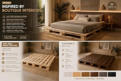 Image of The Woodpecker 4x6 Pine Wood Double(Two) Pallet | Durable Heavy-Duty, Premium Brown Finish, Industrial Shipping, Warehouse Storage, DIY Furniture Projects