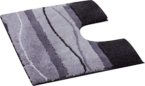 Grund Badteppich 100% Polyacryl, ultra soft, rutschfest, ORLY, WC-Vorlage m.A. 50x60 cm, anthrazit – Bild 3