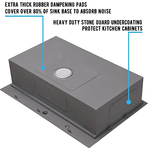 Kitchen Sink,33"L X 22"W Topmount Workstation Drop In Single Bowl 2 Hole 304 Stainless Steel 18 Gauge Handmade Kitchen Sink,Brushed Nickel Ledges Kitchen Sinks With Accessories #TOP5
