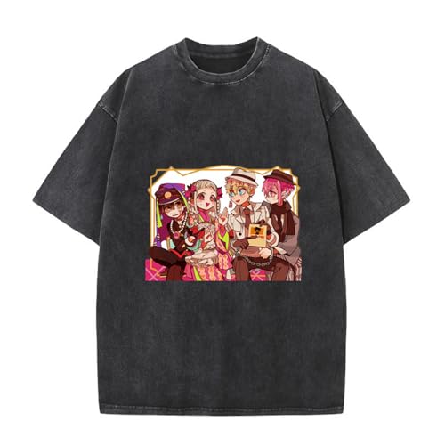 GO2COSY Vintage Anime Toilet Bound Hanako Kun T-Shirt Minamoto Kou Crew Neck Tee Shirt Short Sleeve