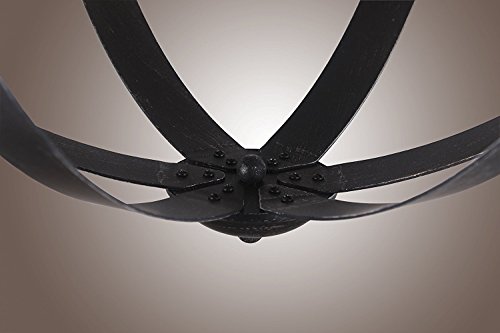 20" Wood Castello Black Aspen Wrought Iron Globe 4 Light Pendant Light Fixture Chandelier #TOP4