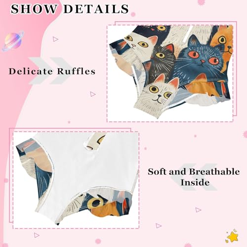 Girls One Piece Swimsuits Long Sleeve Swimsuit Zipper Bathing Suits Cats Oil Painting4