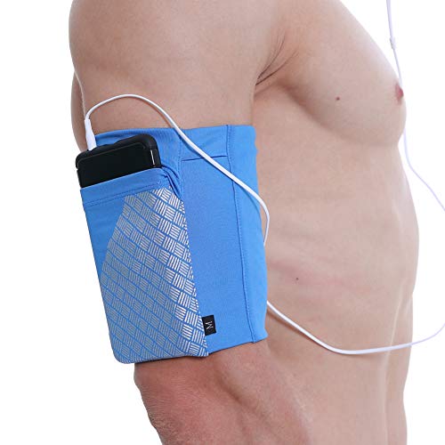 Universal Sports Armband for All Phones. Cell Phone Armband for Running, Fitness and Gym Workouts (iPhone X/8/7/6/Plus,Samsung Galaxy S9/S8/S7/S6/Edge/Plus & LG, Google & More) Blue, Medium by YUNYILAN - Used condition - Image 4