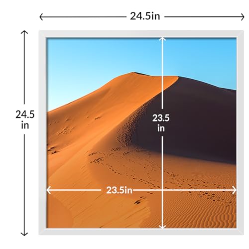 Image of LaVie Home 24x24 Picture Frame for Wall Display, 24x24 White Picture Frame with HD Plexiglas, 24 x 24 Photo Frame 1 Pack, Picture Frames for Displaying Photos, Classic Collection