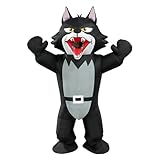 JASHKE Disfraz Inflable Lobo para Adultos Gran Lobo Feroz Disfraces Inflables para Halloween Navidad Carnaval