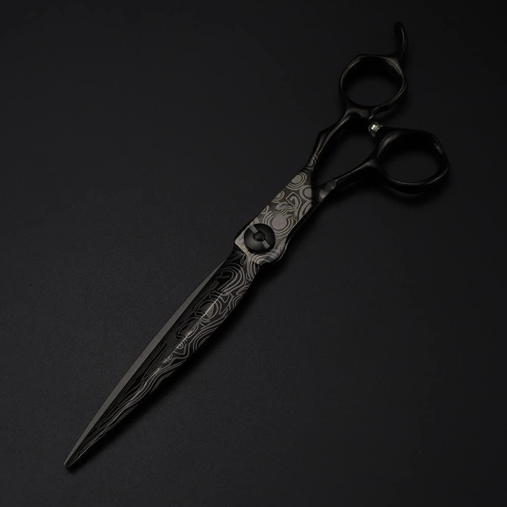 Hair Cutting Scissors, 7 Inch Professional Black Damascus Upscale Scissor Cut Hair Cutting Scissors Thinning Barber Haircut Shears Hairdressing Scissors Set