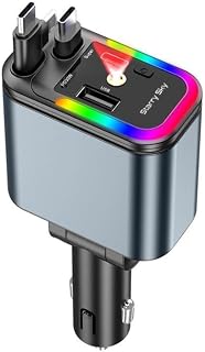 RGV Letest Upgrade Edition 5 in 1 Retractable Car Charger LED Starlight Headliner PD 180W Dual Fast Charging Type C for iP... Price In India