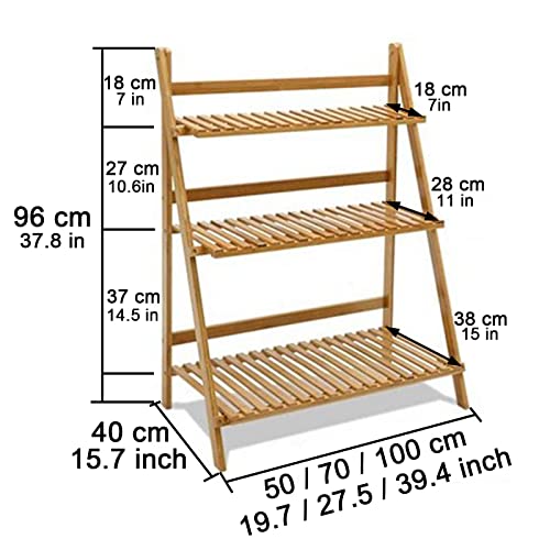 Support de rangement pliable pour pots de fleurs à 3 niveaux en bois - 7