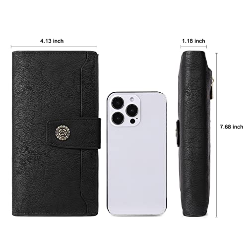 Cluci Leather Wallet For Women Large Trifold Purse Ladies Credit Card Holder With Id Window #TOP2