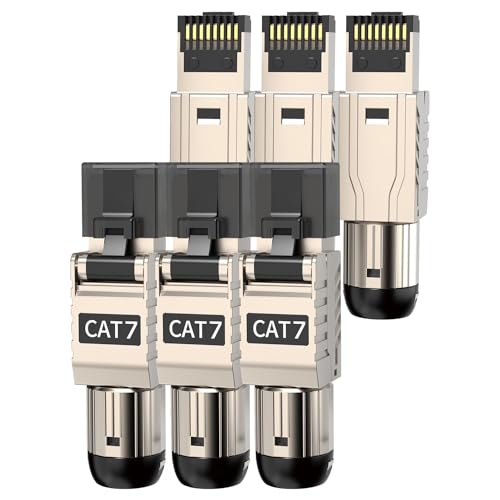 ZOERAX RJ45�R�l�N�^ �c�[���t���[ Cat7 Cat6a �H��s�v ���������V�[���h�C�[�T�l�b�g�I�[�v���O Cat 7 Cat 6a �ő�23AWG�p �\���b�h�o���N S/FTP �C�[�T�l�b�g�P�[�u�� 6�p�b�N