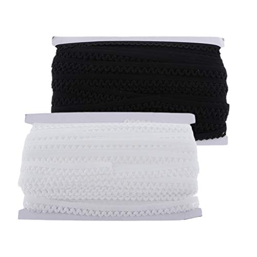 P Prettyia 2 Rouleaux 50 Verges de Dentelle Élastique en Dentelle Élastique pour Bandeau Jupe Robe Lingerie Cover