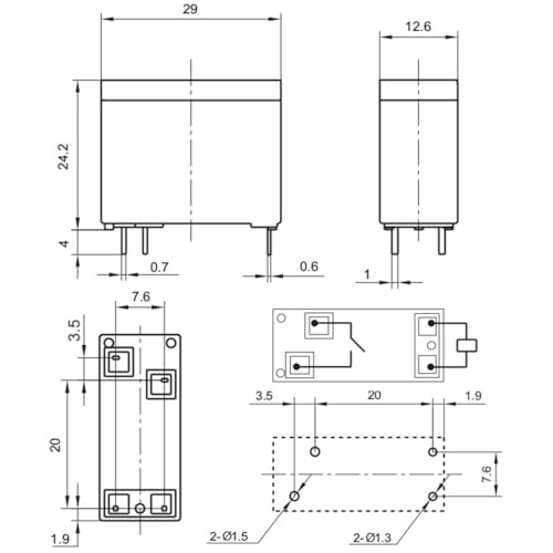Relé G5JS-1A-NT 12V sustituto para reparar placas electrónicas de 16A 2