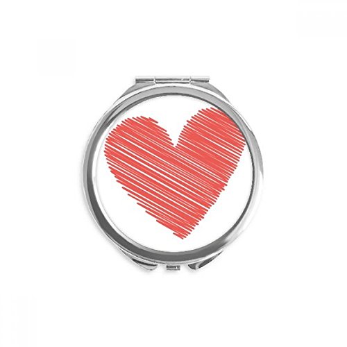 Miroir de poche graffiti cœur rond et compact accessoire de maquillage nomade dessin fait main