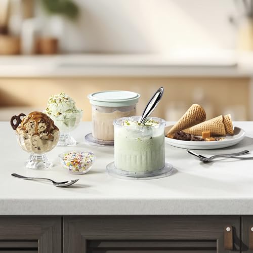 Image of FastFreeze MAX Ice Cream Maker Dessert Cups 2-Pack - 1-Pint Freezer Cups with Lids, Dishwasher-Safe, Compatible with ICE-FD50 for Homemade Ice Cream, Sorbet, Smoothies & Frozen Desserts