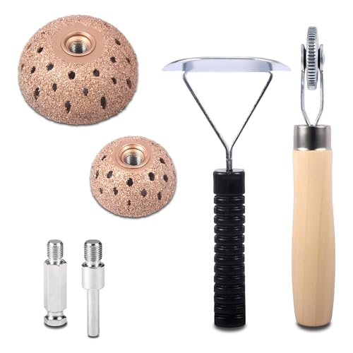 ZHONG AN 4 Stück Reifenreparatur Werkzeuge, 40 mm x 55 mm Wolframstahl-Schleifscheiben, Reparatur-Roller und Schaber für Autoreifenreparatur, Schleifen und Polieren