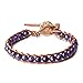 Produktbild coai Unisex Geschenkideen Glücksarmband Verstellbares Echteres Lederarmband mit Mehrfasen Amethyst