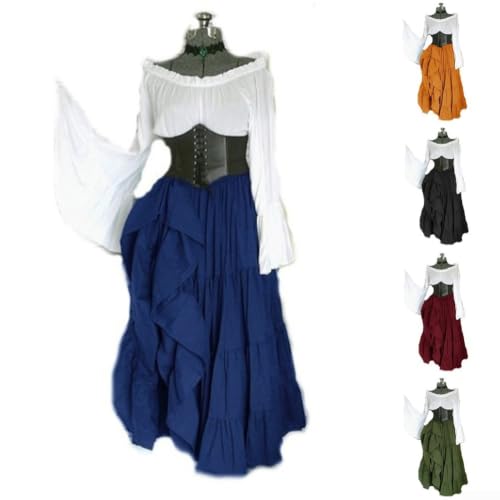 Vestido gótico medieval de mujer para cosplay de hada y reina 4