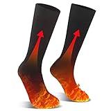 BrightMiracle Heated Socks, Upgraded Rechargeable Washable Electric Thermal Warming Cotton Socks for Unisex, Winter Outdoor Warm Socks for Snowfield Hiking Camping Fishing Riding