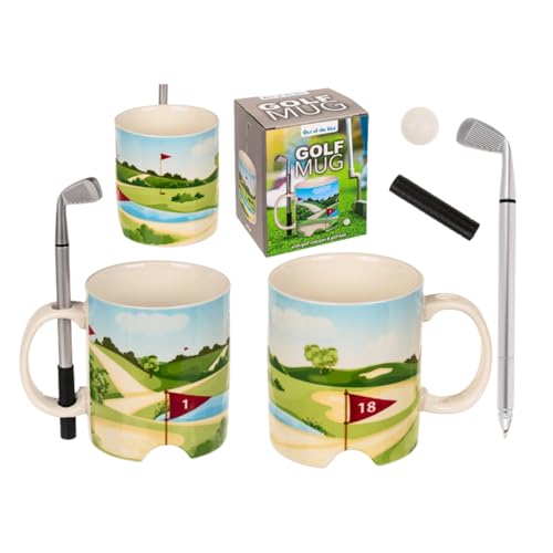Out of the Blue Keramik Tasse Golfplatz mit Golfschläger-Stift und Golfball