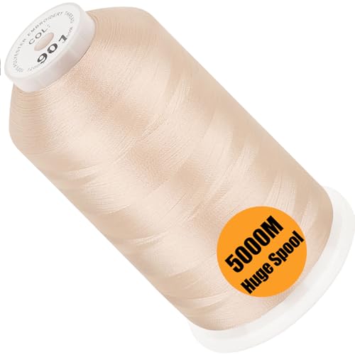 Image of New brothread - Single Huge Spool 5000M Each Polyester Embroidery Machine Thread 40WT for Commercial and Domestic Machines - Flesh