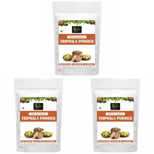 Image of Online Quality Store Triphala Powder - 100g for eating, hair and skin, churna powder of Amla , Behada , Harada (Pack of 3)