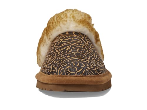 ARIAT Women's Jackie Square Toe Embossed Tooling Warm Soft Comfortable Genuine Full-grain Leather Slippers2