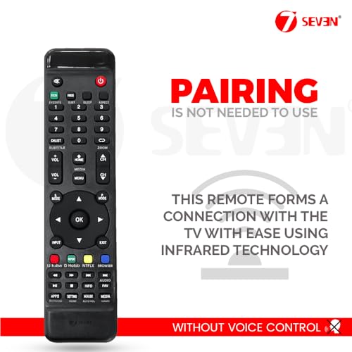 Image of 7SEVEN Compatible for Intex Tv Remote Original Replacement for Model 3201 3204 3214 3250 3253 3254 Television - Match Remote Control by Each Keys Perfectly