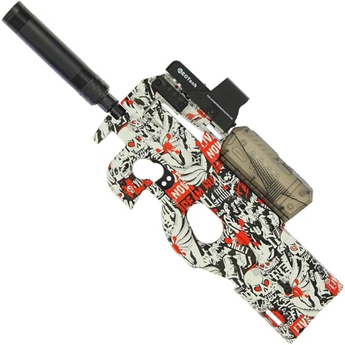 Electric Gel Ball Blaster – 130 FPS High Speed Performance with 7.4v Rechargeable Battery, Fast Reload High Capacity Magazine | Graffiti Design | Ages 14+ (Red Graffiti) - Image 2