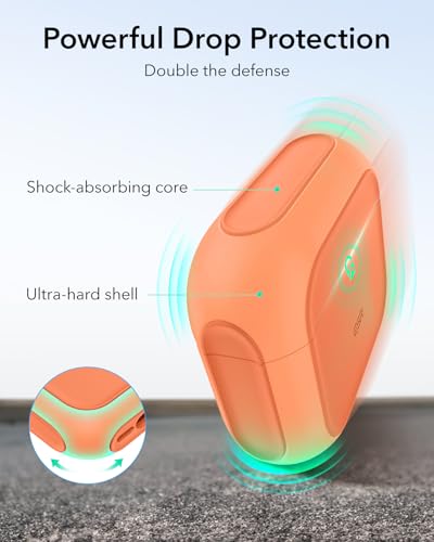 Image of ESR for AirPods Pro 3 Case, Compatible with AirPods Pro Case 3rd Generation (2025), Compatible with MagSafe, Full Drop Protection Cover with Lanyard, Orange